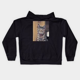 Funny cat painting abstract Kids Hoodie